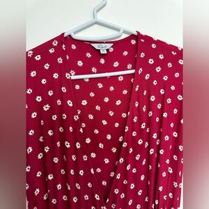 Womens RAILS x Revolve Koreen Floral Flower Wrap Dress Red XS